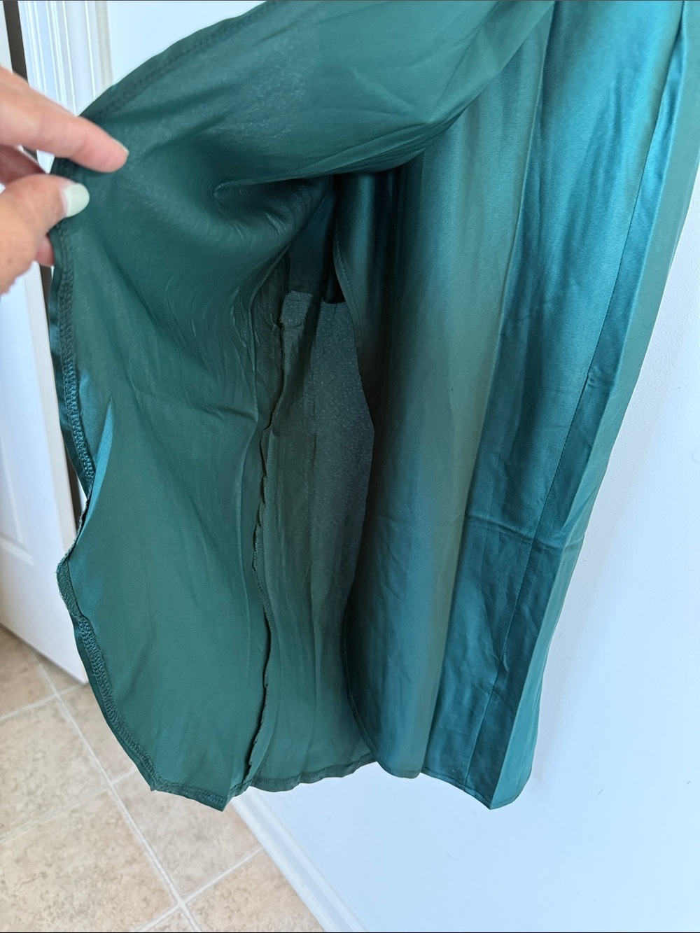 Hello Molly Emerald Green Satin Slip Maxi Dress - Picture 3 of 10
